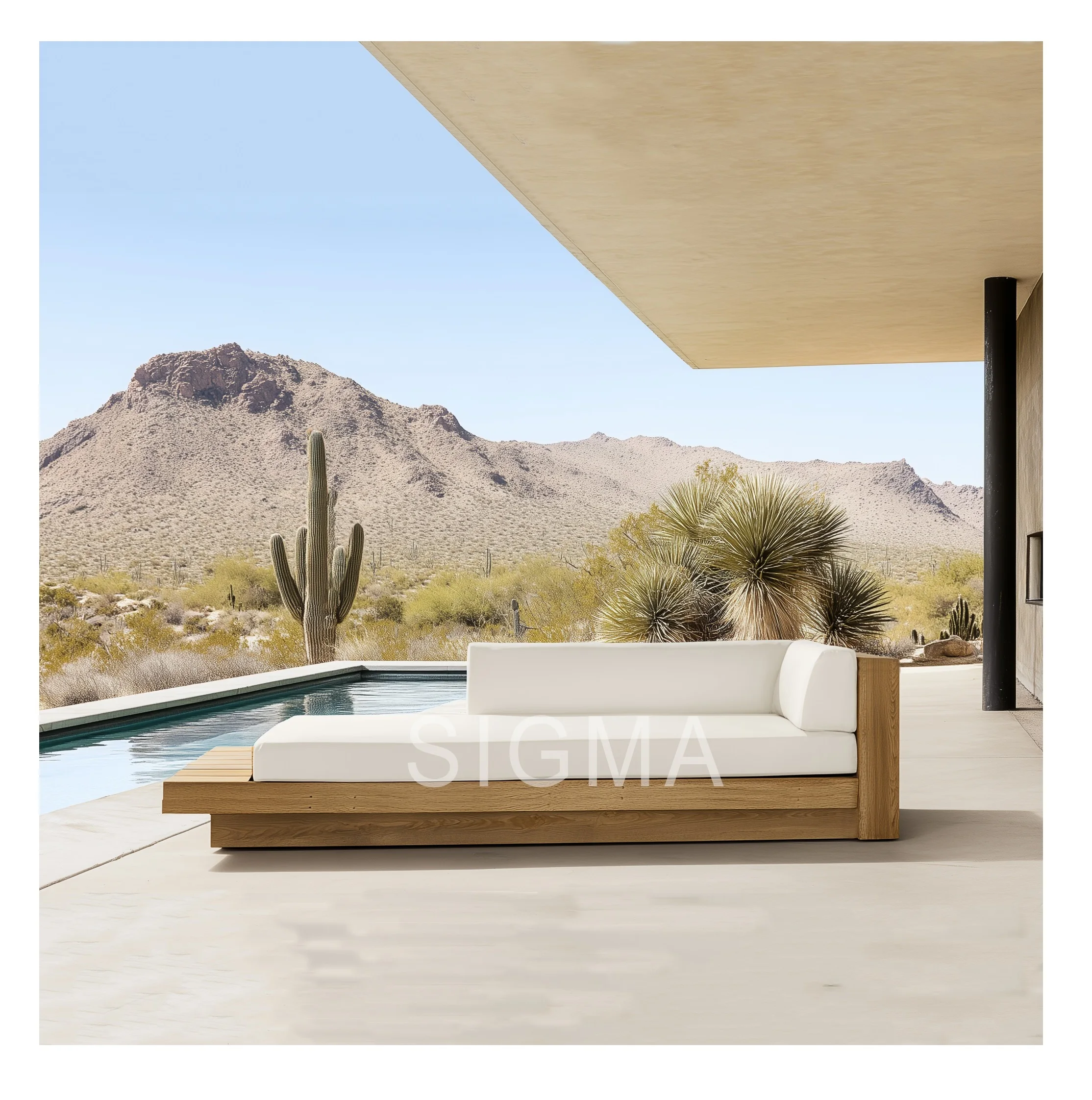 

Sigma Teak Sofa Outdoor Furniture Garden Furniture Patio Furniture Set SunLounger Sectional Couch Sofa Exterior Bed Home