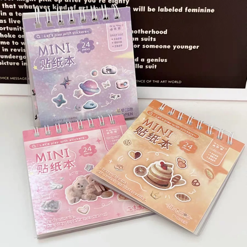 Bear Sticker Book for Kids Cute Cartoon Mini Sticker Collection for Scrapbooking DIY Decorative Stickers for Journal Stationery