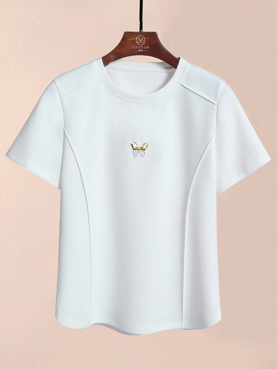 White Women\'s Top Plus Size Door Cool T-shirt 2024 Summer Free Women\'s Clothing Korean Fashion Shirt Y2k 3xl