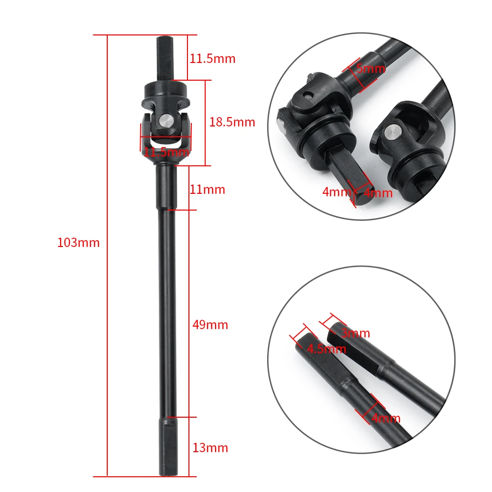 MIBIDAO Steel Steering Drive Shaft Rear CVD Portal Stub Axle For 1/10  Axial Capra 1.9 UTB AXI03004 RC Crawler Car Upgrade Parts