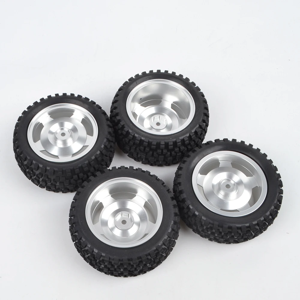 Aluminum Buggy Wheels w/Tire (Front/Rear) for Tamiya DF02 Avante DT-03T Dark Impact Top Force TD4 Kyosho 4WD 1:10 RC Car Buggy