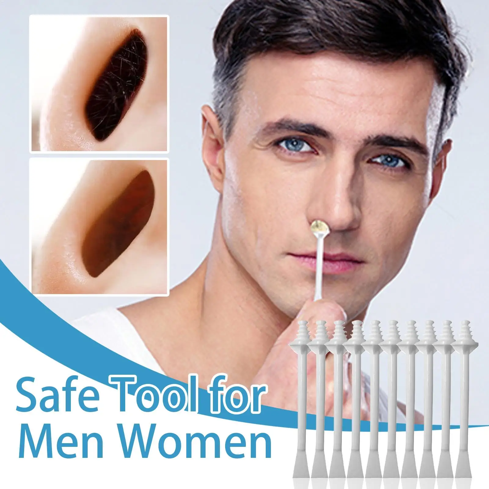 10-pieces Nose Hair Wax Stick Nose Hair Wax Applicator Sticks Women Men Grooming Wands for Travel Camping Holiday Road Trips
