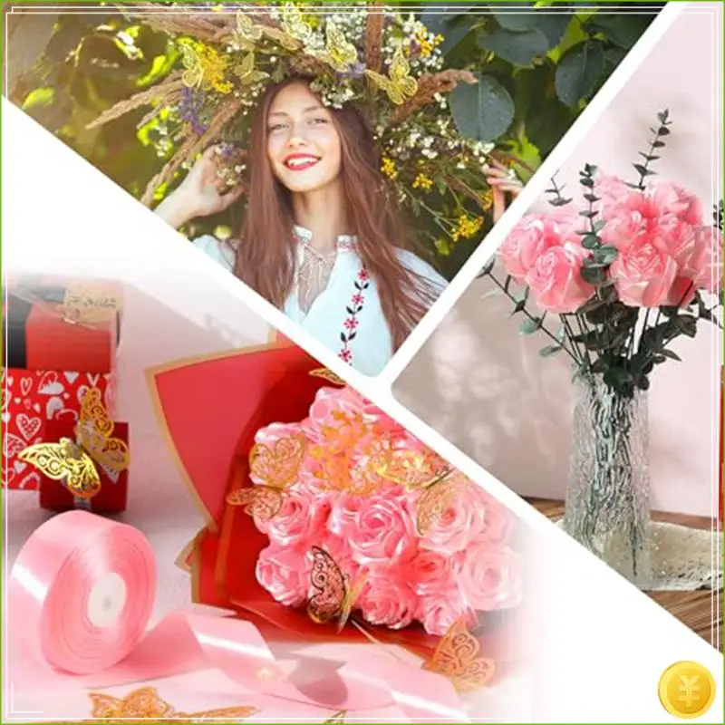 Artificial Roses Bouquet Flowers Bouquet Wrapping Paper Flower Wrapping Paper Pink