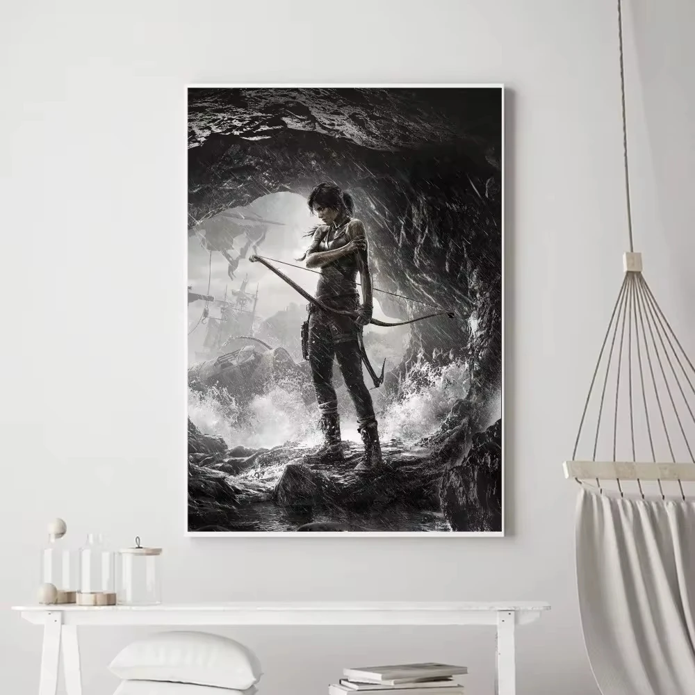 Game T-Tomb Raider Lara Poster Vintage Poster Prints Art Home Canvas Painting Bathroom Kitchen Bar Accessories Wall Sticker