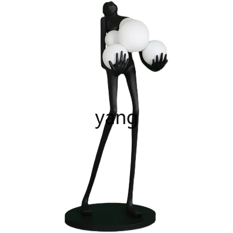 Lmm humanoid art sculpture ball-holding floor ornament exhibition hall creative large figure