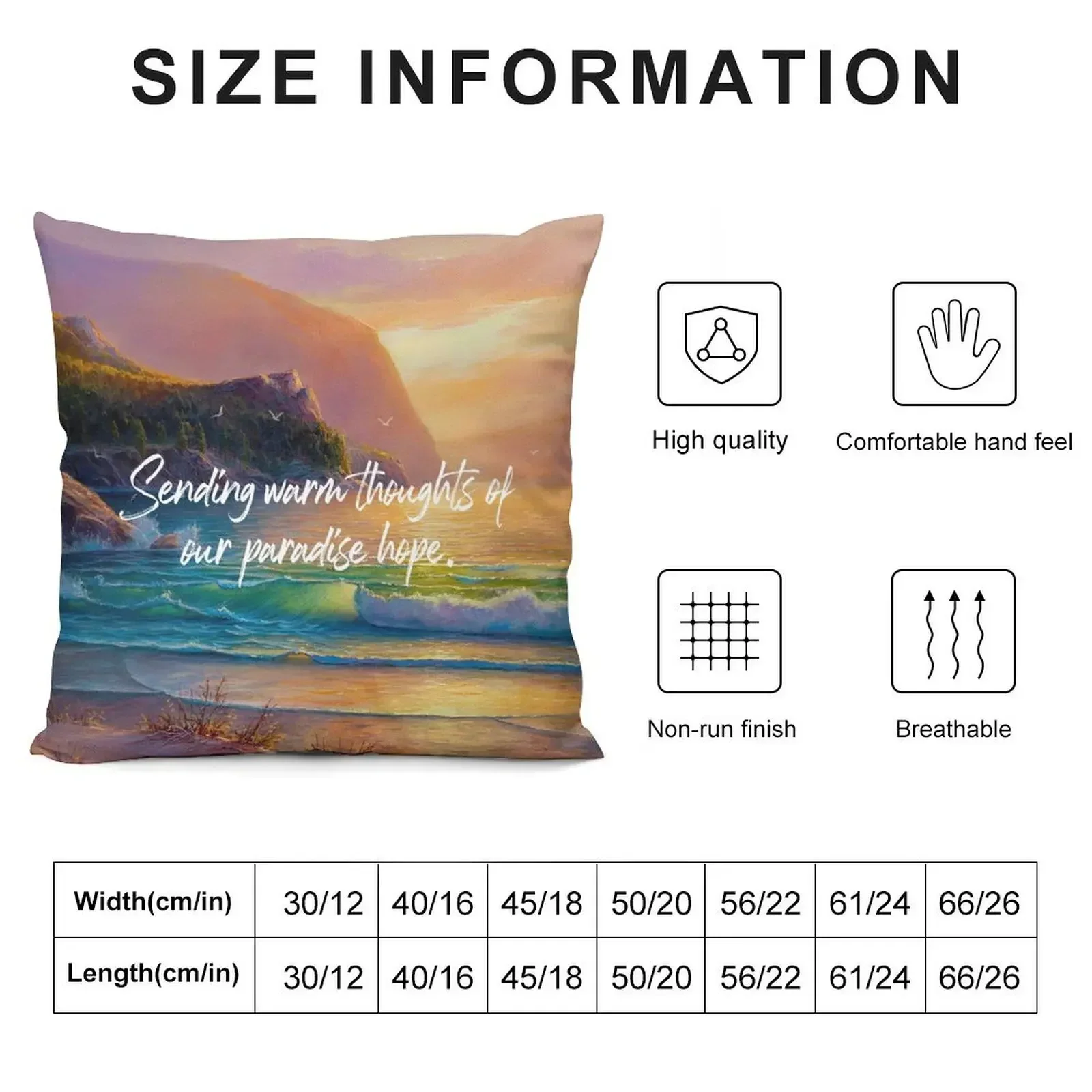 Sending Warm Thoughts of Our Paradise Hope Throw Pillow Christmas Pillow Cases Decorative Cushion pillow