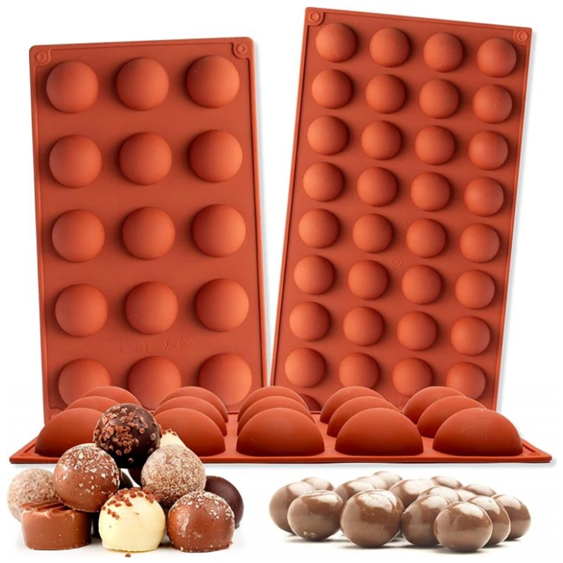 New Semi Sphere Silicone Mold 3D Bakeware Plaster Candle Hand-made Baking Chocolate Dessert Cake Half Ball Mould Kitchen Tools