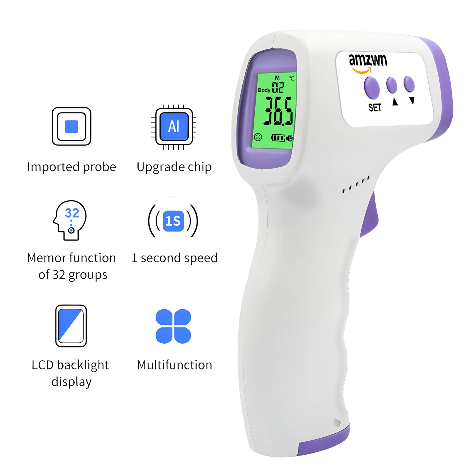 Infrared Thermometer – Digital LCD Non-Contact IR for Kids & Adults, Fast Fever Body Temperature Measurement,Pulse Oximeter