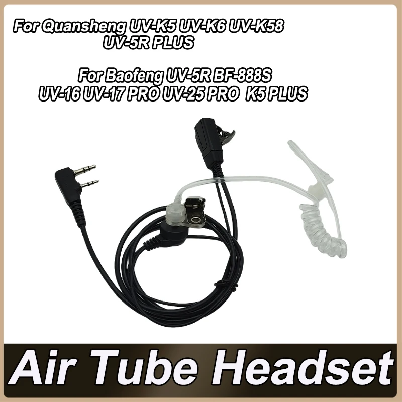 BaoFeng Walkie Talkie Headset BaoFeng Air Conduit Anti Tactical Headset Walkie Talkie Headset Cable For UV-5R UV-10R UV-82 Etc.