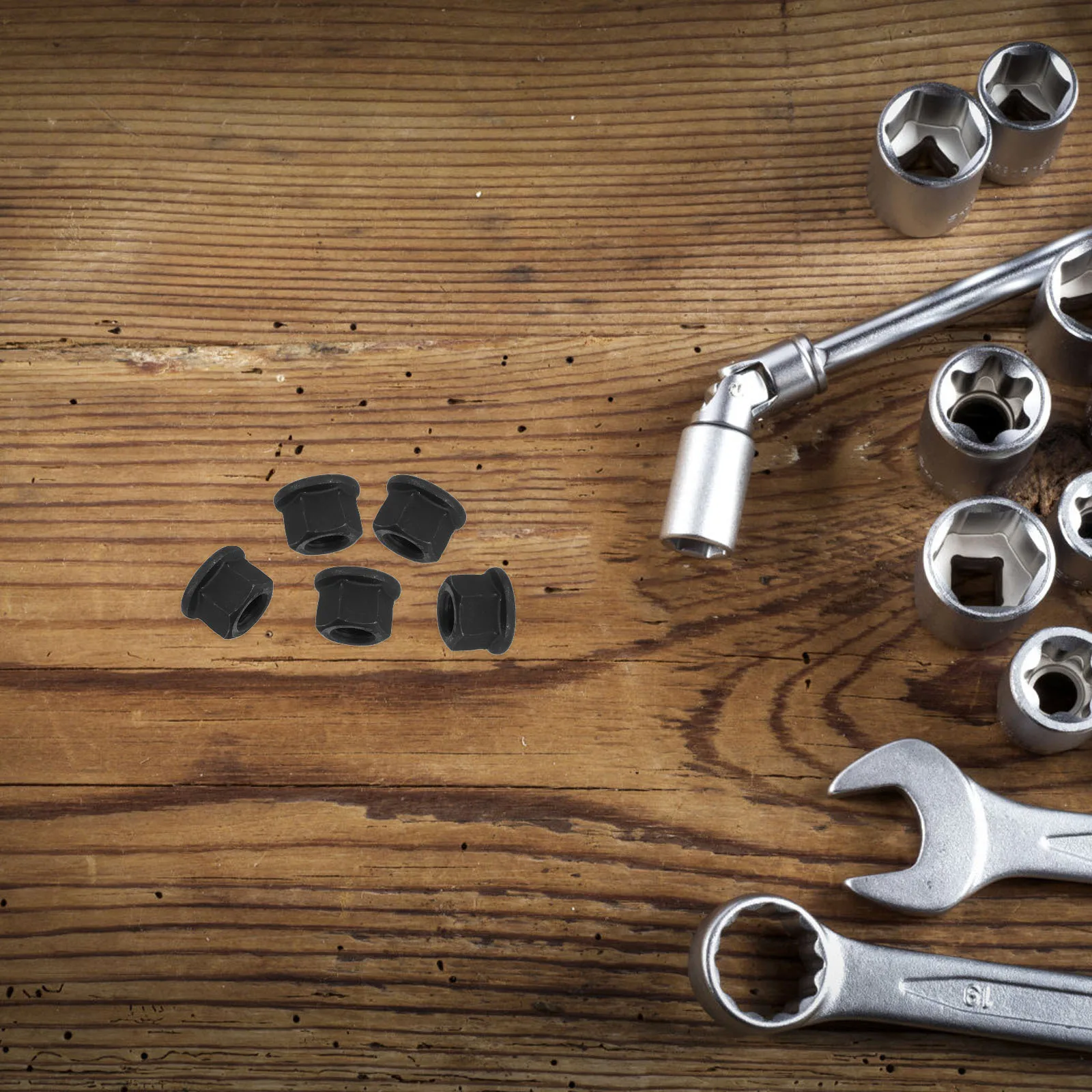 Tuerca con reborde de acero al carbono M10, tuerca con reborde hexagonal, tuercas gruesas duraderas para uso mecánico y de ingeniería, 5 uds.