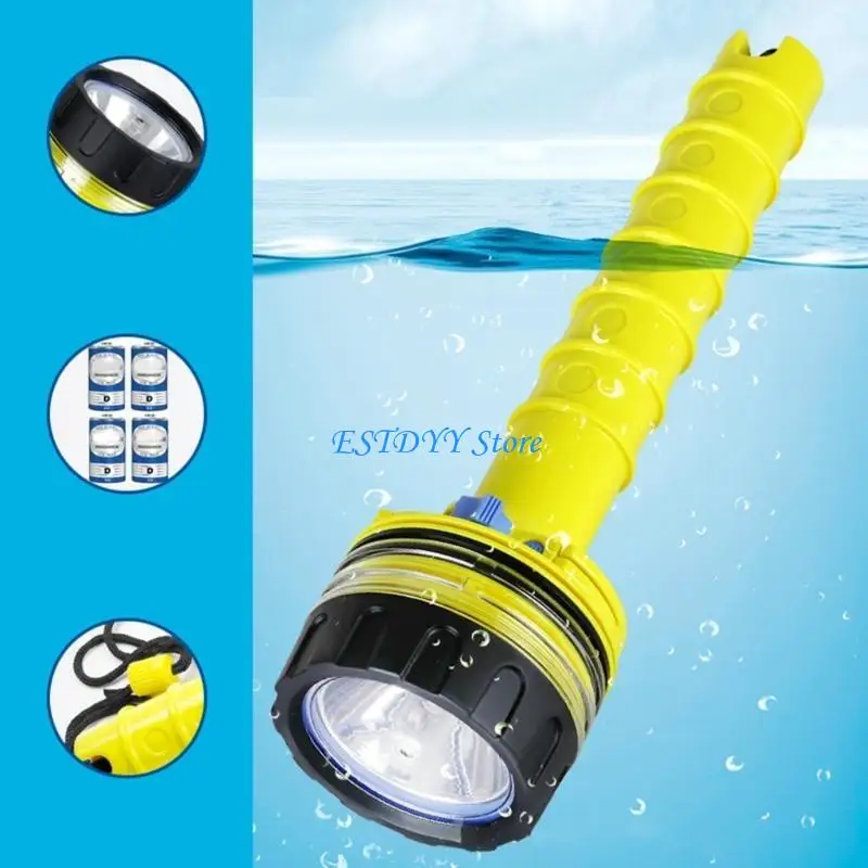 

G6DE Diving Torch Underwaters IPX8 Watertight LED Flashlight Diving Safety Light