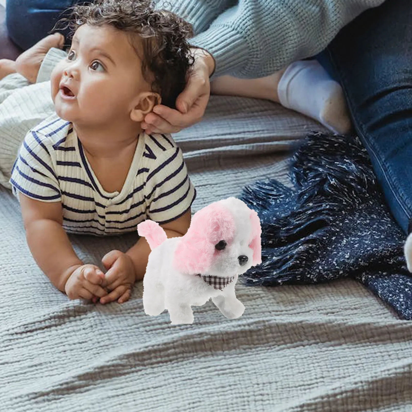 

Интерактивная электрическая собака, которая ходит и лает, для детей и малышей, развивает воображение и навыки общения, мягкая, приятная на ощупь, из АБС-пластика.