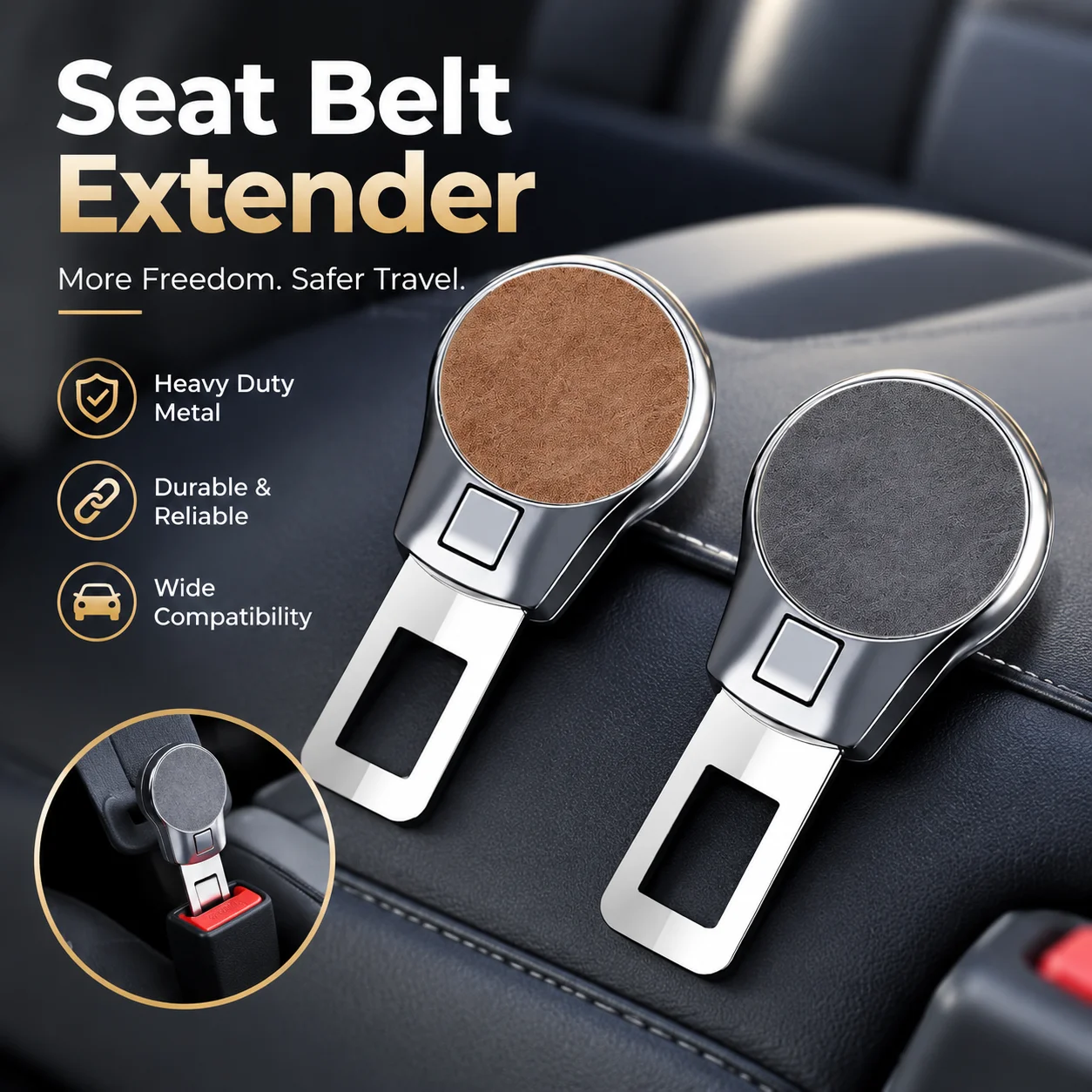 New Car Seat Belt Clip Extender Safety Seatbelt Lock Buckle Plug Thick Insert Socket Extender Auto Interior Accessories