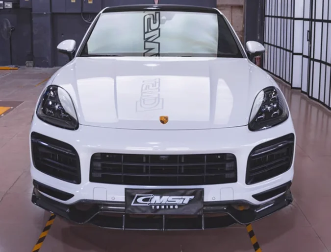 For Porsche Cayenne Coupe 2018-2023  Carbon Fiber Bumper Front Lip Rear Trunk Diffuser Spoiler Side Skirt Wheel Brow Body Kit