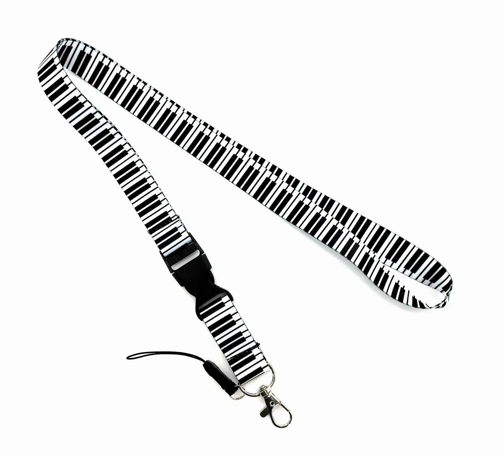 Fotografia 4: Cordão de pescoço com desenho de nota musical e chaveiro, suporte destacável para crachá e celular, acessórios para telefone ﻿