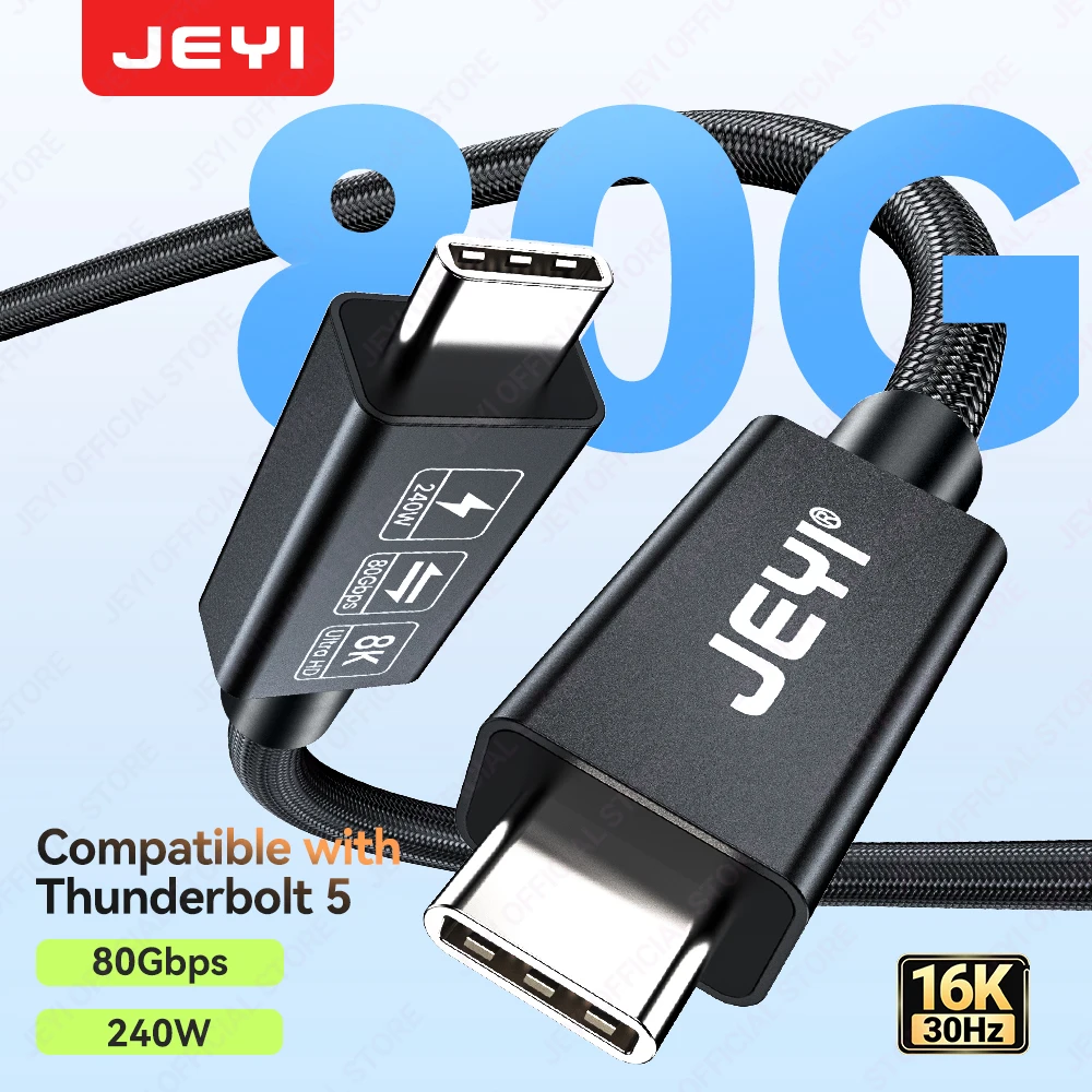 cabo-thunderbolt-5-jeyi-80gbps-120gbps-largura-de-banda-video-16k-8k-carregamento-rapido-pd-240w-para-macbook-ipad-dock-camera-armazenamento-movel