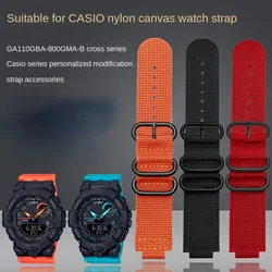 For Casio G Shock Watch band GBA-800 GMA-B800 GA-800/810 GBD-800 GA110 GA-120 GA100 modified men nylon watch strap Bracelet 16mm