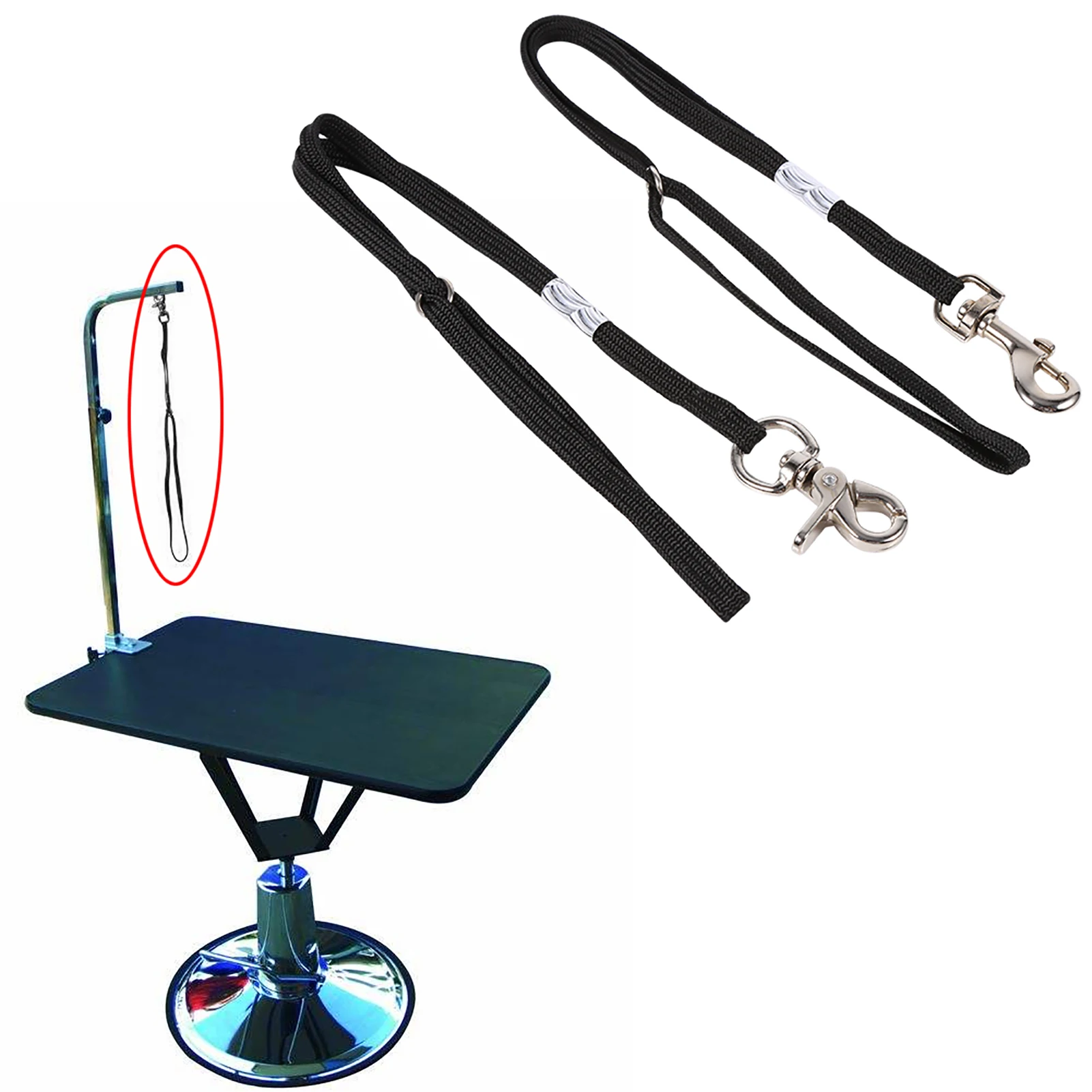 2Types Pet Dog Cat Grooming Table Arm Bath Adjustable Restraint Rope Harness Noose Loop Grooming Table Arm Noose Pet Noose Loop