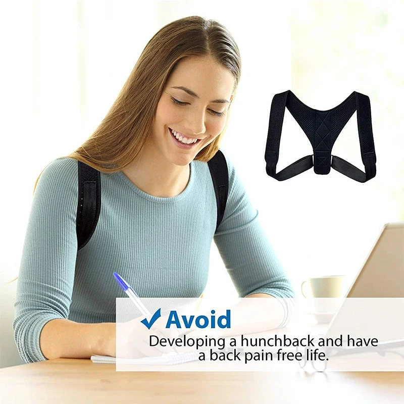 Women Back Shoulder Posture Corrector Adjustable Belt Spine Support Sport Back Neck Brace Posture Correction Support Belt