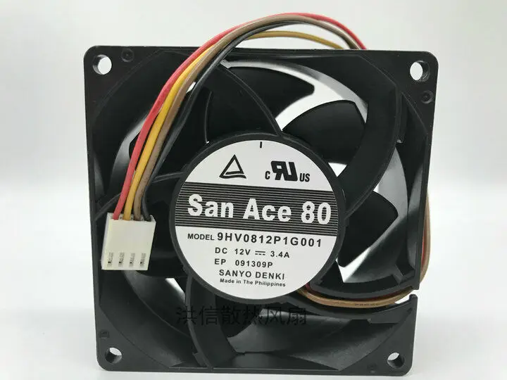 1PCS  SANYO 9HV0812P1G001 DC12V 3.4A violent high air volume fan