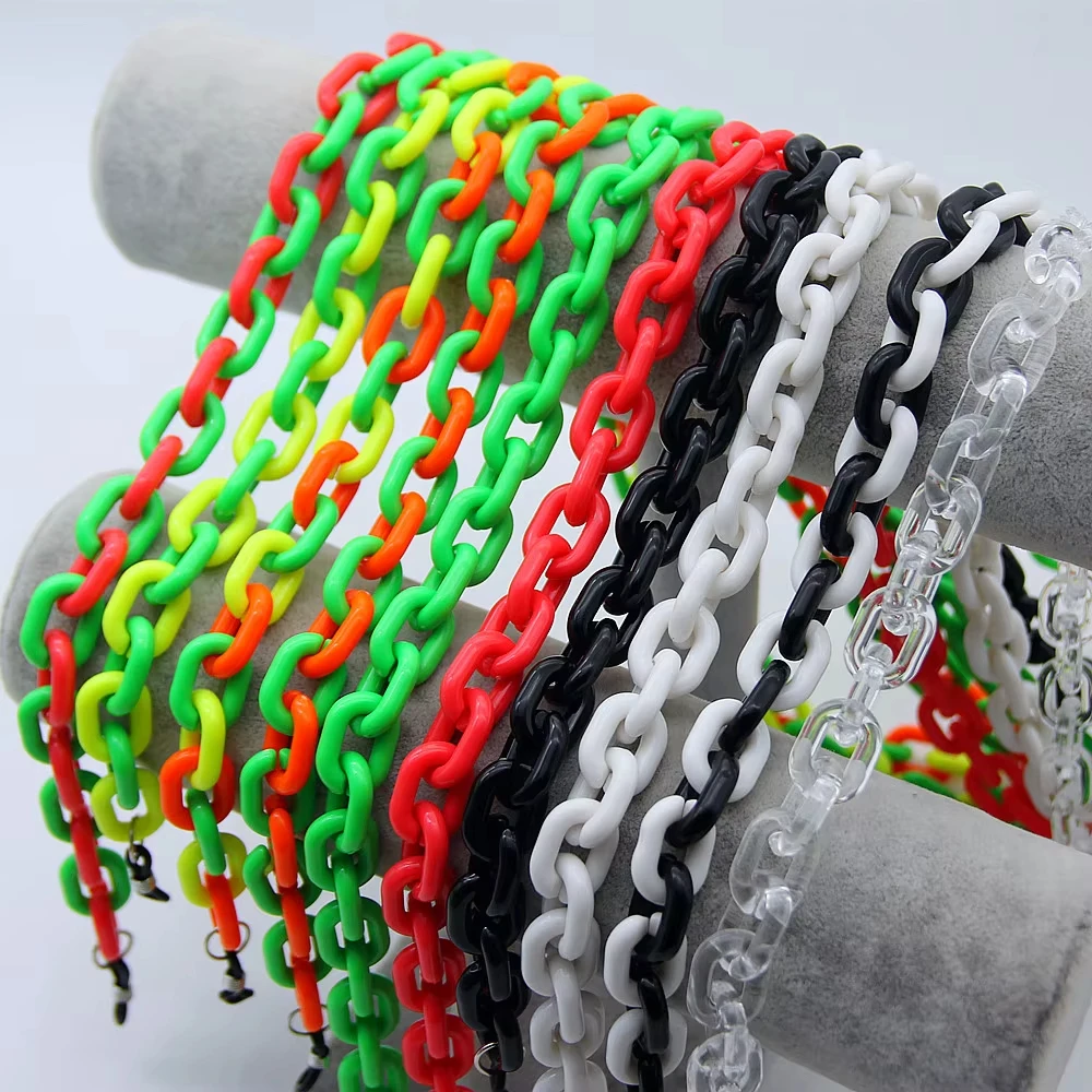 Macaron Color Matte Oval Link Acrylic Glasses Chain for Women Fashion Sunglasses Chains Lanyard Neck Strap Cord Jewelry Gifts