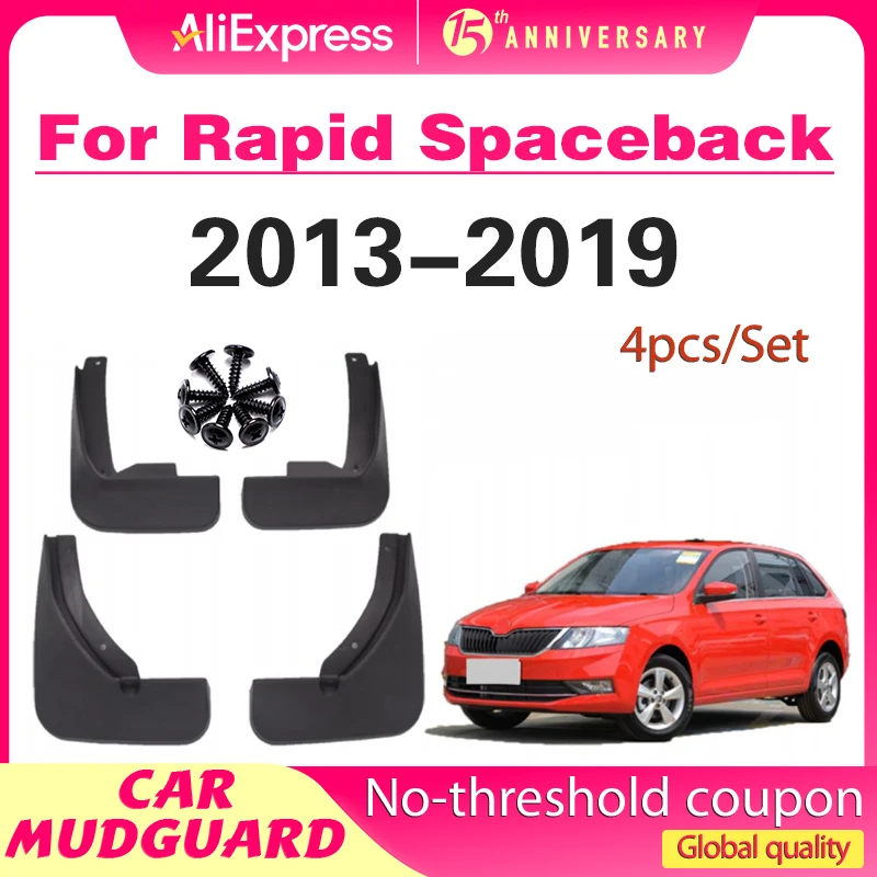 

4PCS Front Rear Mudguards For Skoda Rapid Spaceback 2013~2019 Cladding Splash Mud Flaps Guards Mudflap Car Accessories