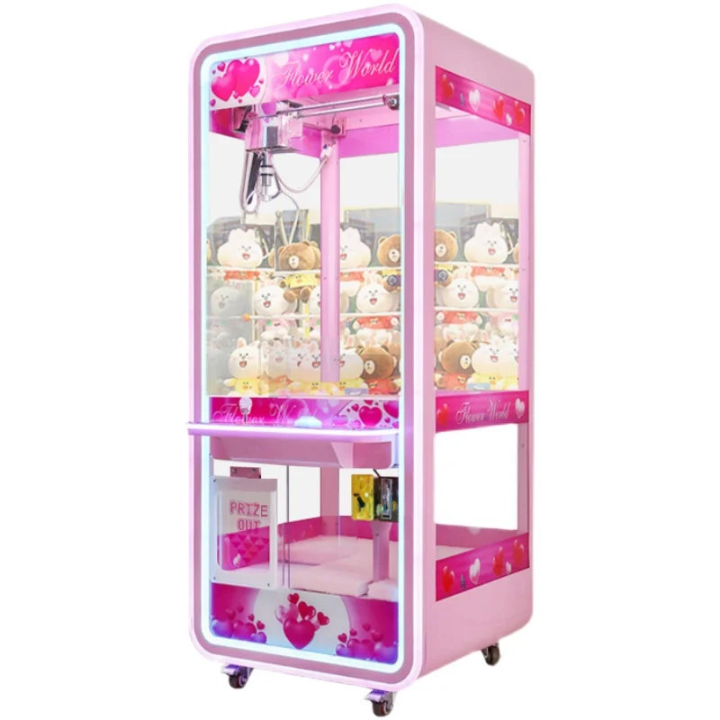 Macchina per afferrare bambole completamente trasparente, macchina per bambole da pesca e da appendere a gettoni