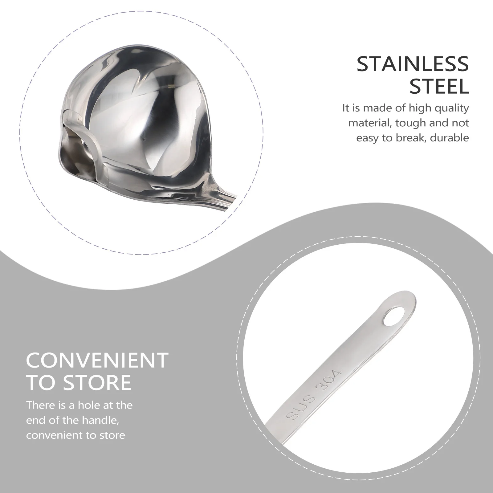 

2Pcs Oil Soup Separator Spoon Fine Mirror Polishing Long Handle Scoop Healthy Cooking Tool Oil Colander Kitchen Soup Colander