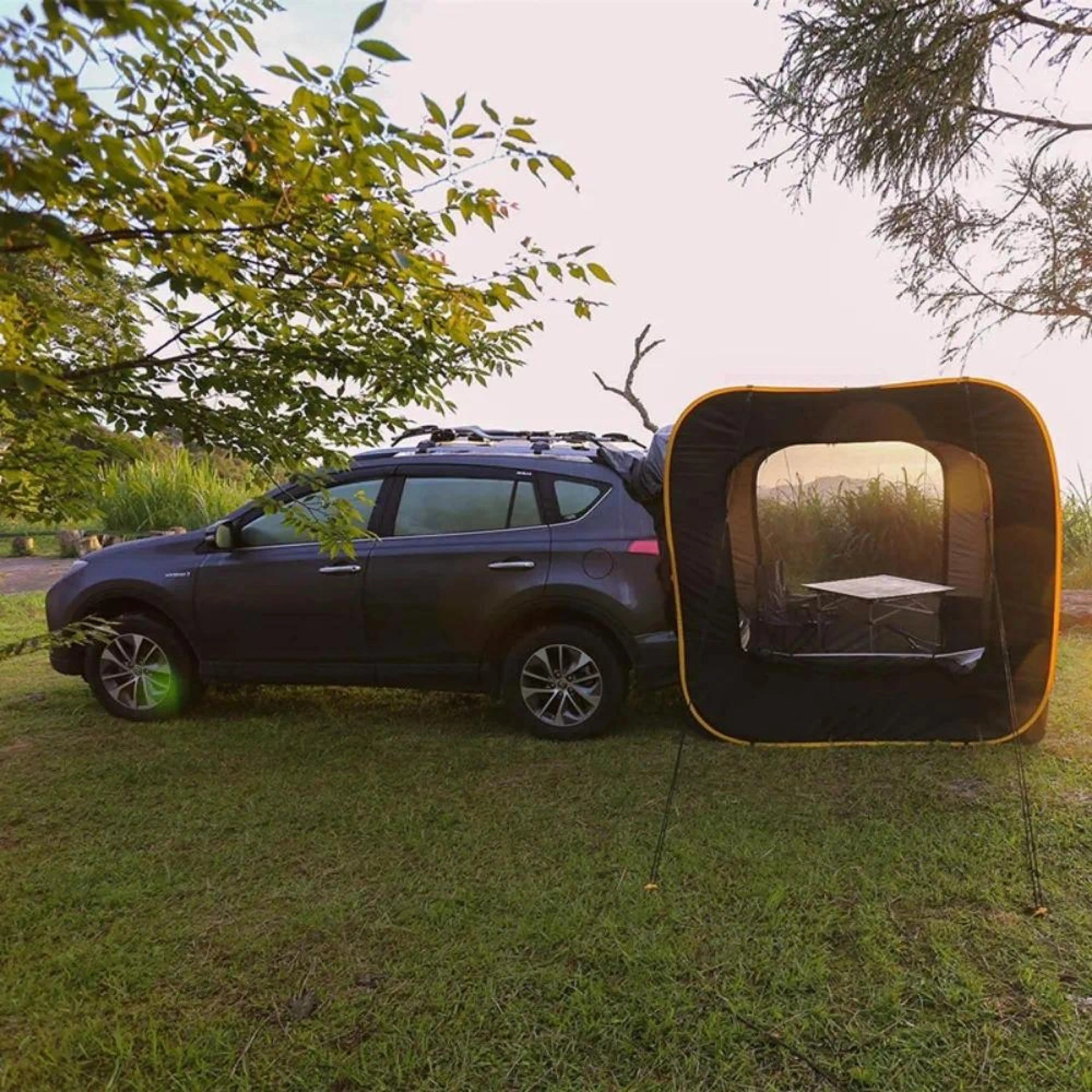 Imagem -05 - Barraca Traseira Estendida do Carro para 46 Pessoa Tendas Pop-up Automáticas Acampamento ao ar Livre Impermeável Viagem Folding Mosquito Net Acessórios