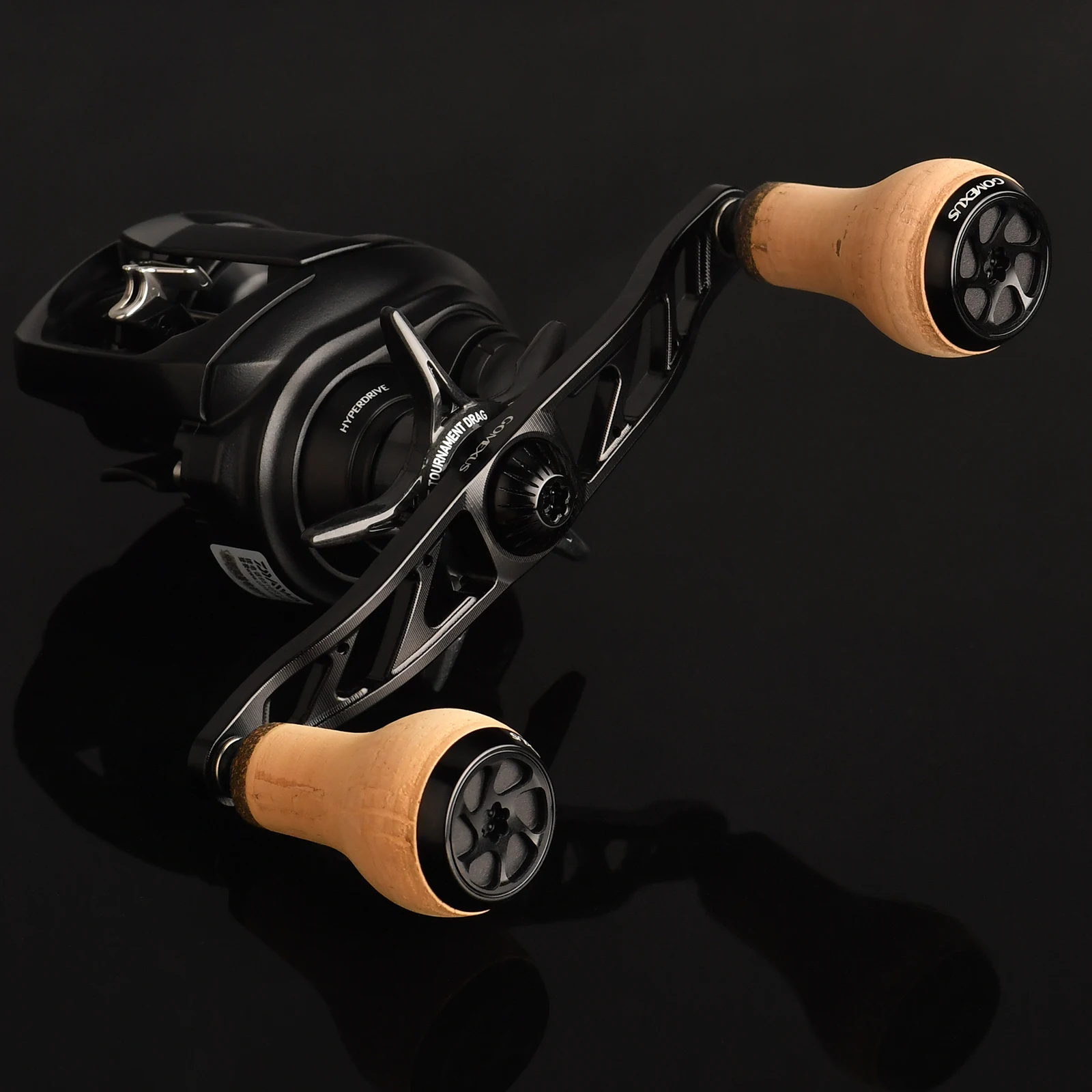 GOMEXUS Kurbel-Power-Griff mit 27 mm Korkknopf für Shimano13 Fishing Daiwa Abu Garcia Lew's Okuma Baitcasting-Rollen 100 mm 3