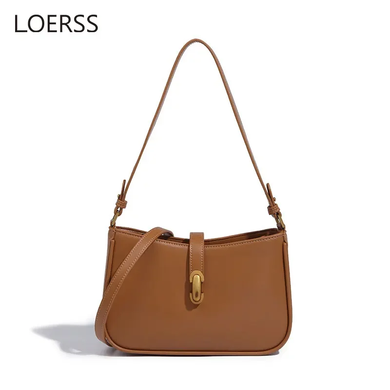 Bolsa de axilas feminina de deslocamento, bolsa de ombro versátil, monocromática, casual, tiracolo, bolsa feminina, moda