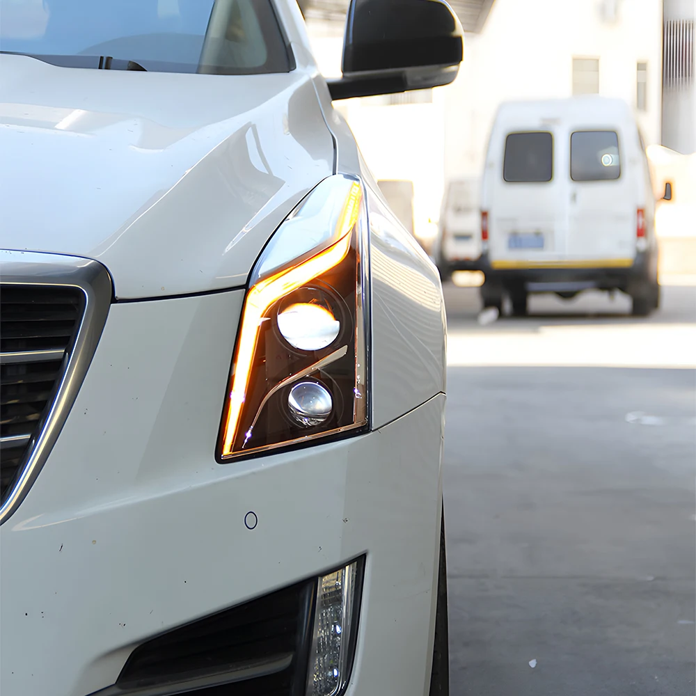 Car Headlights for Cadillac ATS ATS-L 2014-2018 Bifocal Lens Dynamic Accessories Styling LED Auto Headlight Assembly Upgrade