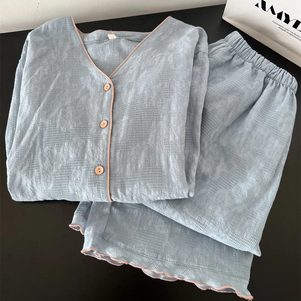 New Women's Premium Solid Color Pajama Set Long Sleeve Top Trousers for Spring Autumn Stylish Loungewear Outdoor Use 3XL Size