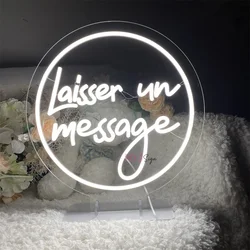 Led Leave A Message Neon Sign Bedroom Party Table Decor Desk Night Lights Lamp Neon Signs USB Wedding Coffee Bar Decoeation