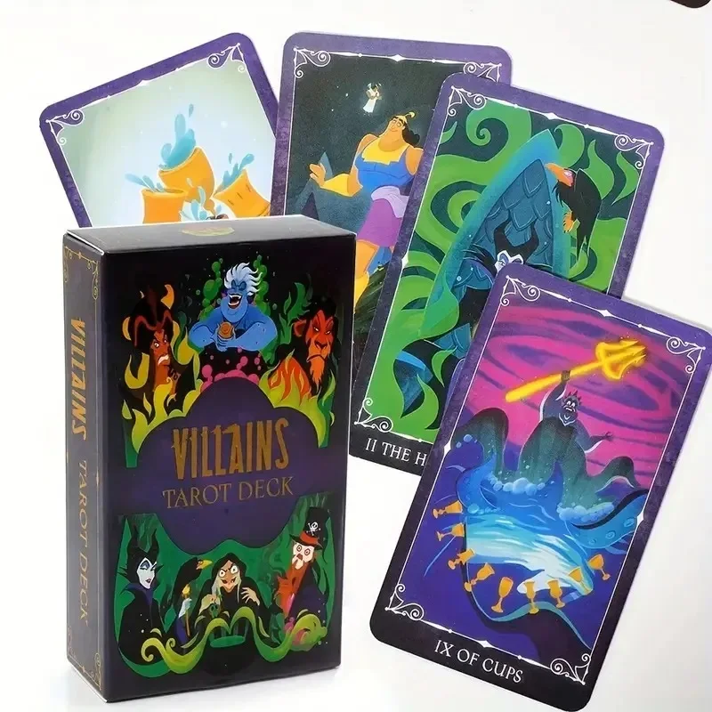 Baralhos de tarô vilões, 78 peças, jogos de tabuleiro de adivinhação de alta qualidade, jogos de entretenimento para festa, jogo de cartas ocultas, presente