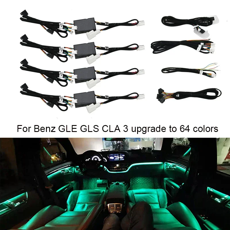 

3 upgradation 64 Colors For Benz GLE GLS CLA W212 W218 W166 W292 X166 Car Ambient Light Decorative illumination LED Lamp