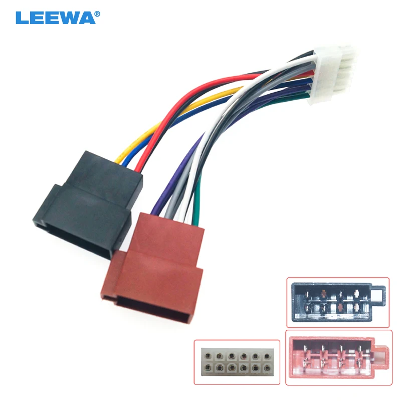 LEEWA Universal Car Stereo Conversion Plug Wire Adapter 12 Pin To ISO Radio Wiring Harness Original Head Units Cable #CA5325