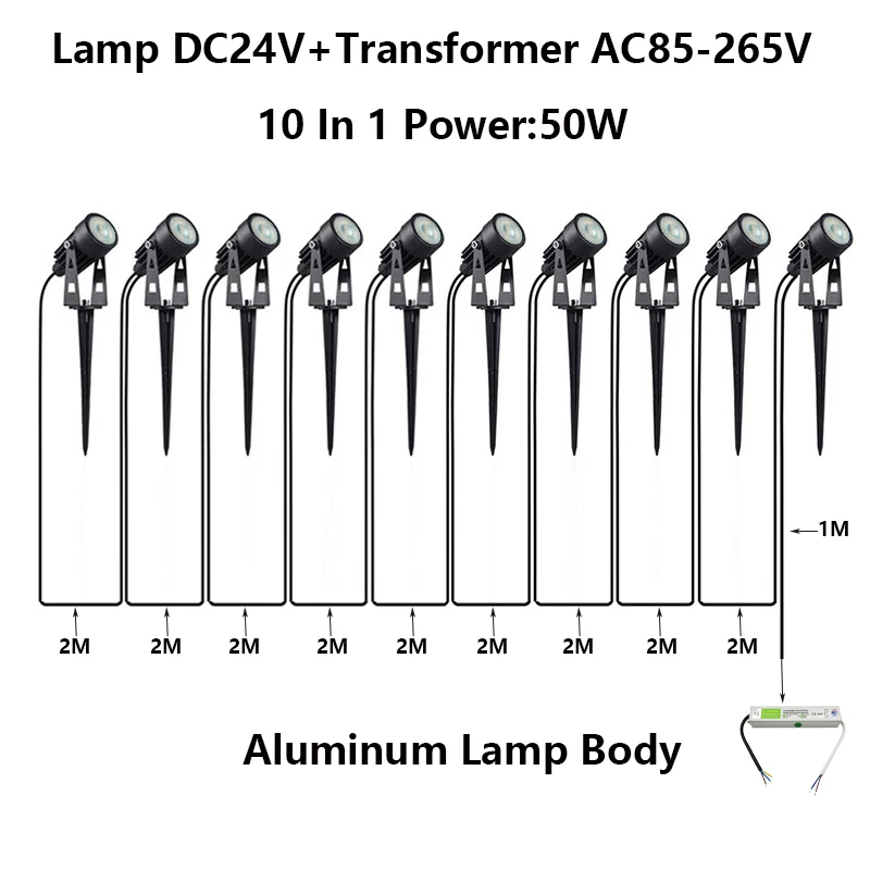 10/8/6 IN 1 Led Garden Light Lawn Light Ip65 Waterproof Garden Decoration DC24V To 110V220V 50W30W Landscape Peak Light Spotligh