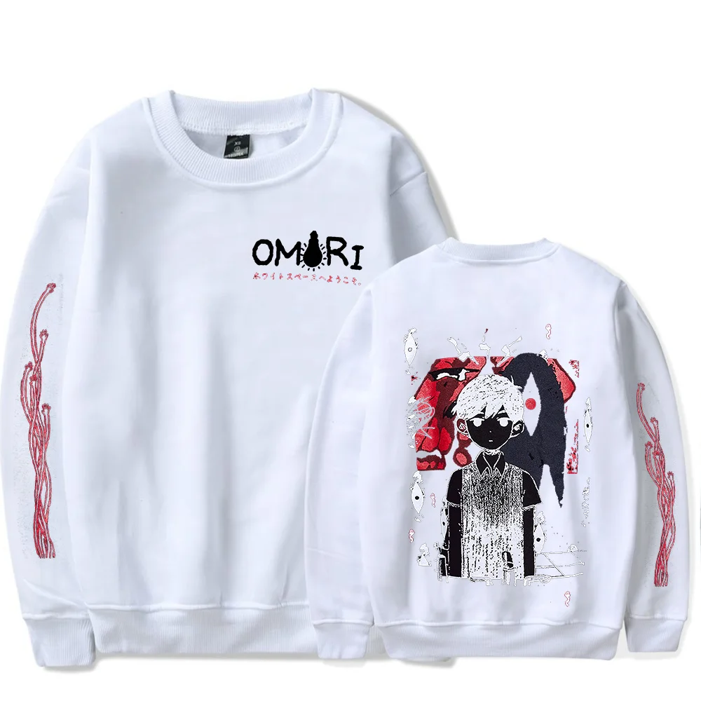 Omori Red Space crew neck sweatshirt Merch Popular Graphics sided Print Unisex Trendy Casual Streetwear