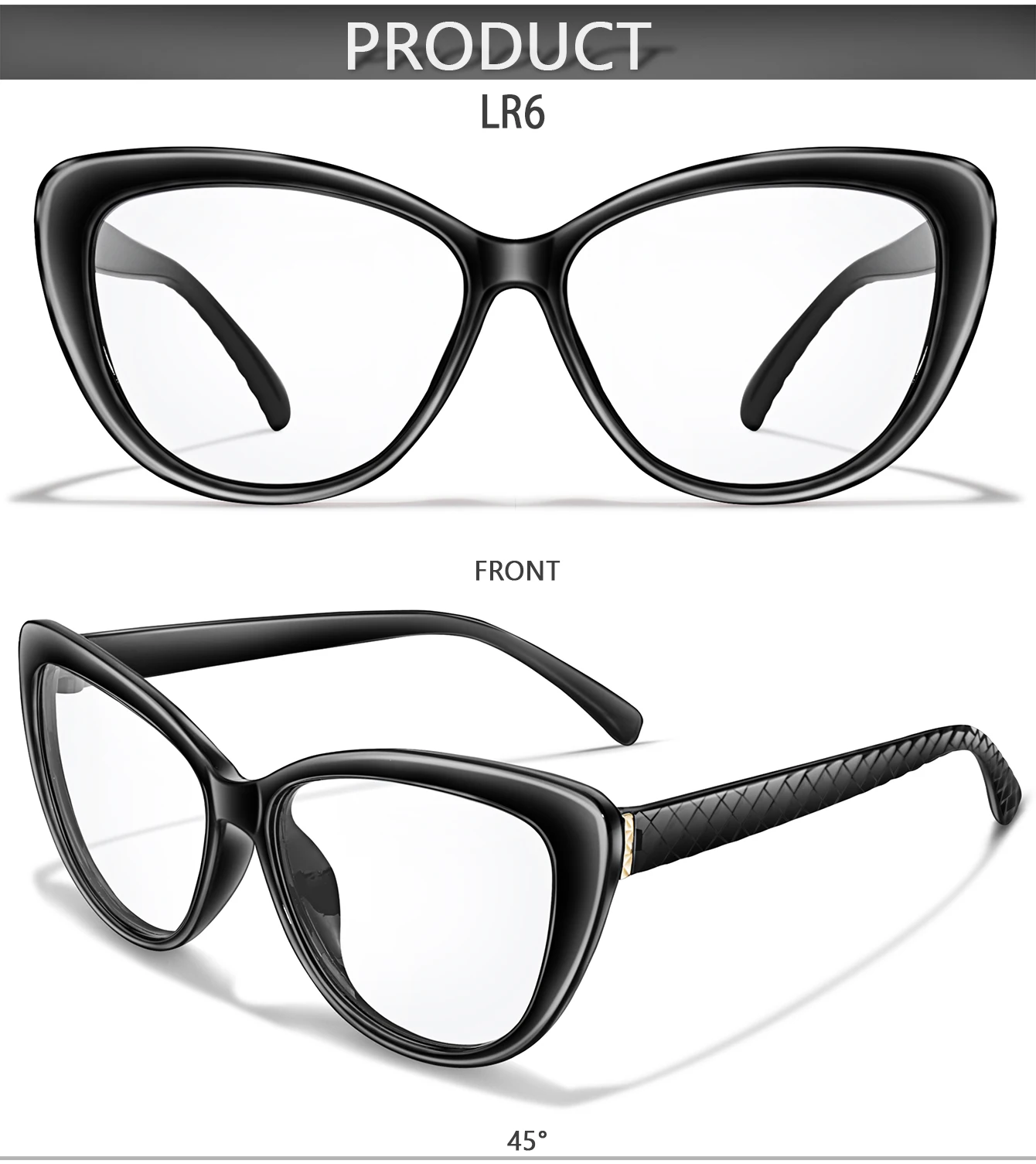 Casual Lesebrille Sexy Cateye Transparent Unisex Rahmen Magazin Leser Vergrößerung Brillen Presbyopie Brillen D 0 ~ 4,0 – Detail 4