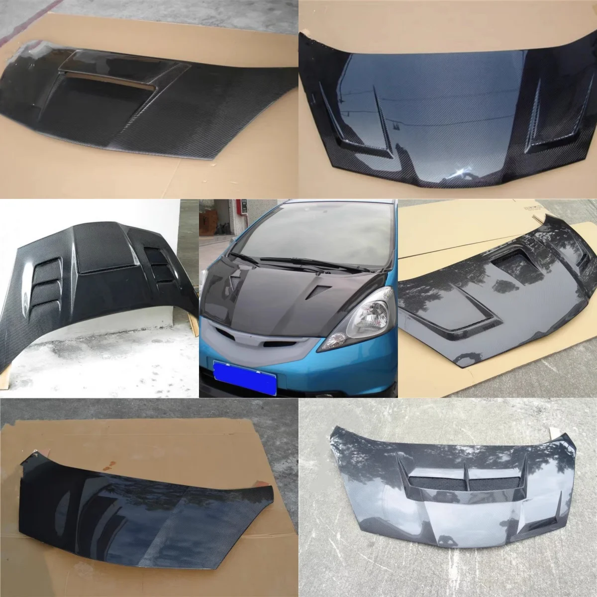 Carbon Fiber Engine hood for Honda FIT JAZZ GE8 2nd convert engine cover Light Weight Bonnet