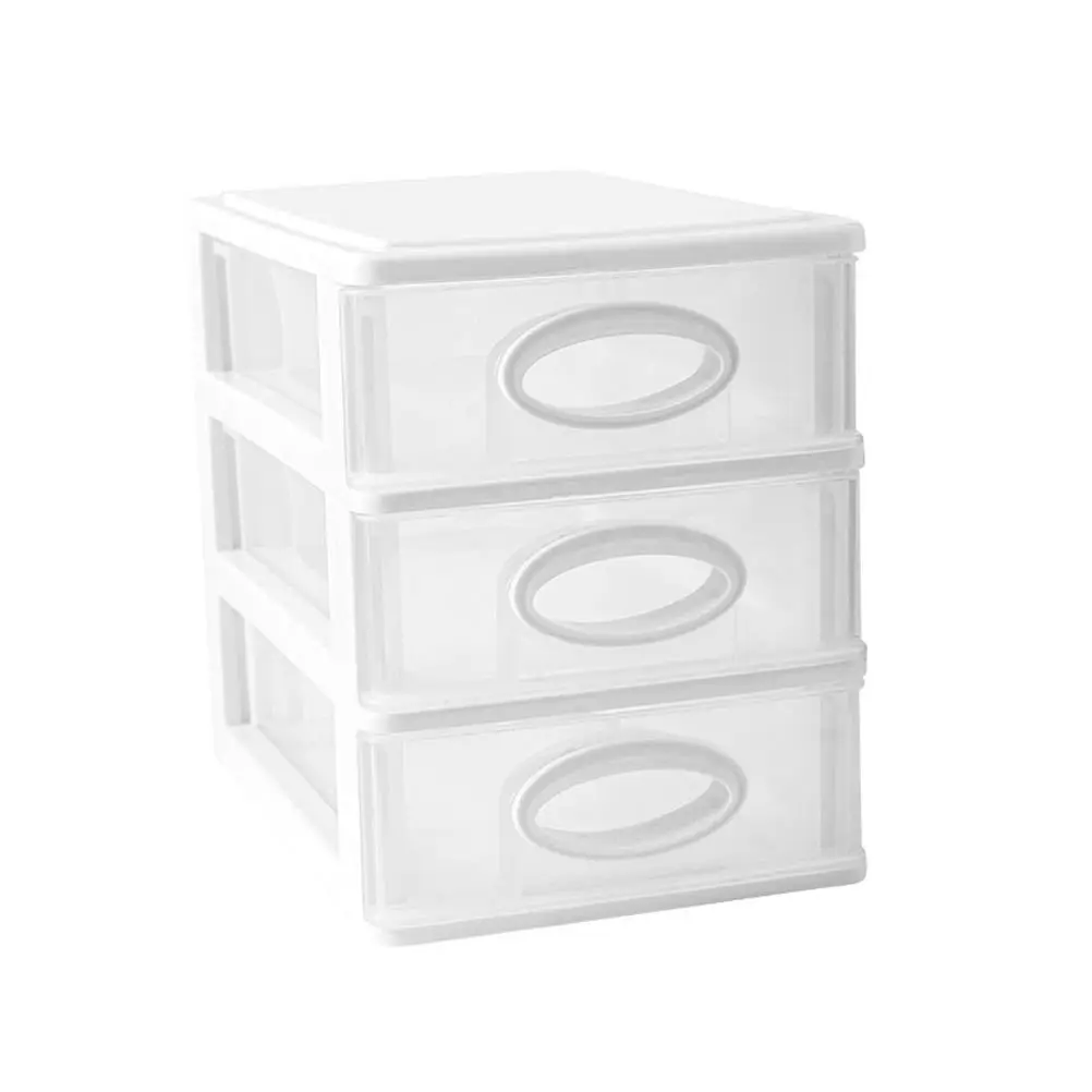 1pc Desktop Storage Box Multilayer Plastic Organizer For Home Office Stackable Drawer Cabinet Dustproof Moistureproof
