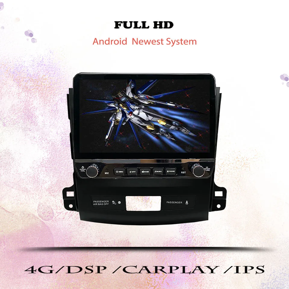 Radio para Auto, Unidad Principal Multimedia con Video, GPS y Navegación Android 14, 8G de RAM, Reproductor de DVD para Mitsubishi Outlander 2005-2013