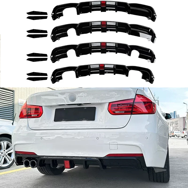 For BMW 3 Series F30 F31 2012-2019 320I 328IMP rear bumper diffuser lip carbon M Tech M body diffuser kit bright sport diffuse