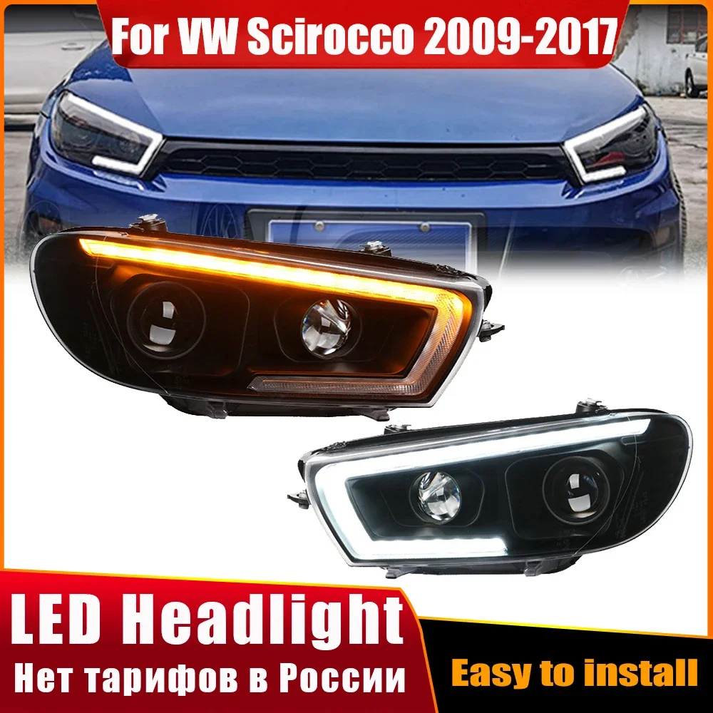 Front Light For VW Volkswagen Scirocco 2009-2017 Headlight Assembly Modification Highend Dual Lens Xenon LED Daytime RunningLamp