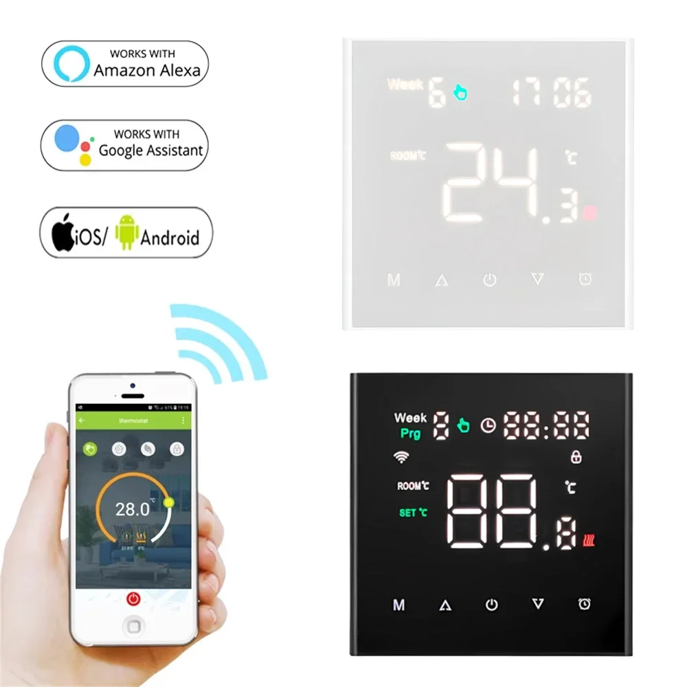 

MINCO HEAT Smart MK90 WiFi 3A 16A термостат электрический/газовый котел/водяной нагрев регулятор температуры светодиодный экран
