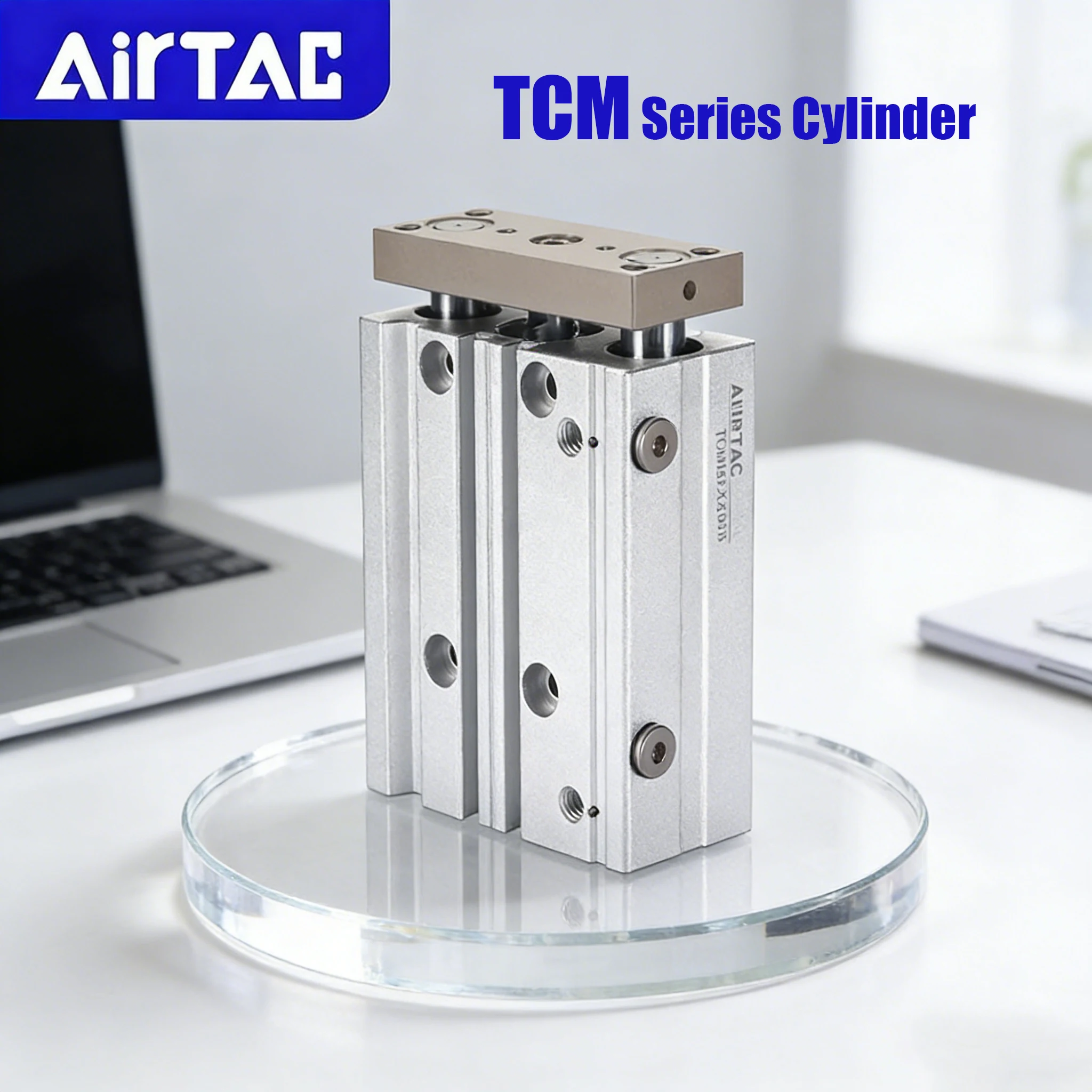 AIRTAC TCM12/16/20/25/32/40/50/63/80 Three Axes Three Rods Guided Air Cylinder 10-200mm Stroke with Magnet Pneumatic Cylinders