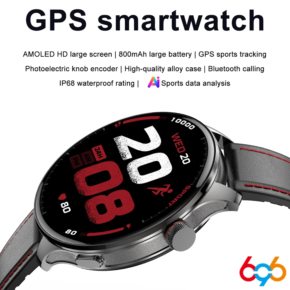 800mAh Large Battery BT Call Health Monitor Outdoor GPS Sports Tracking 1.75