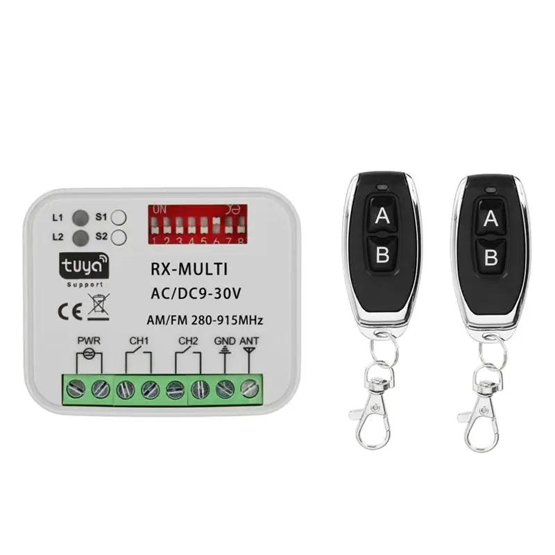 Y51A-280-915Mhz Universal RX Multi Tuya WIFI Garage Door Remote Control Receiver Momentary AC DC 9-30V Switch Module Relay