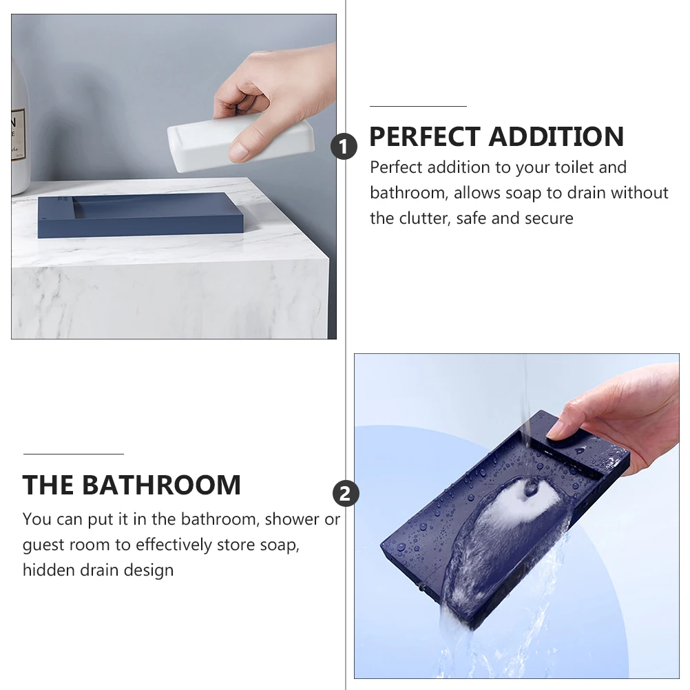 

2pcs Creative Toilet Box Hidden Drain Design Bathroom Soap Holder Sturdy Non-Slip Soap Tray For Shower Guest Room Storage